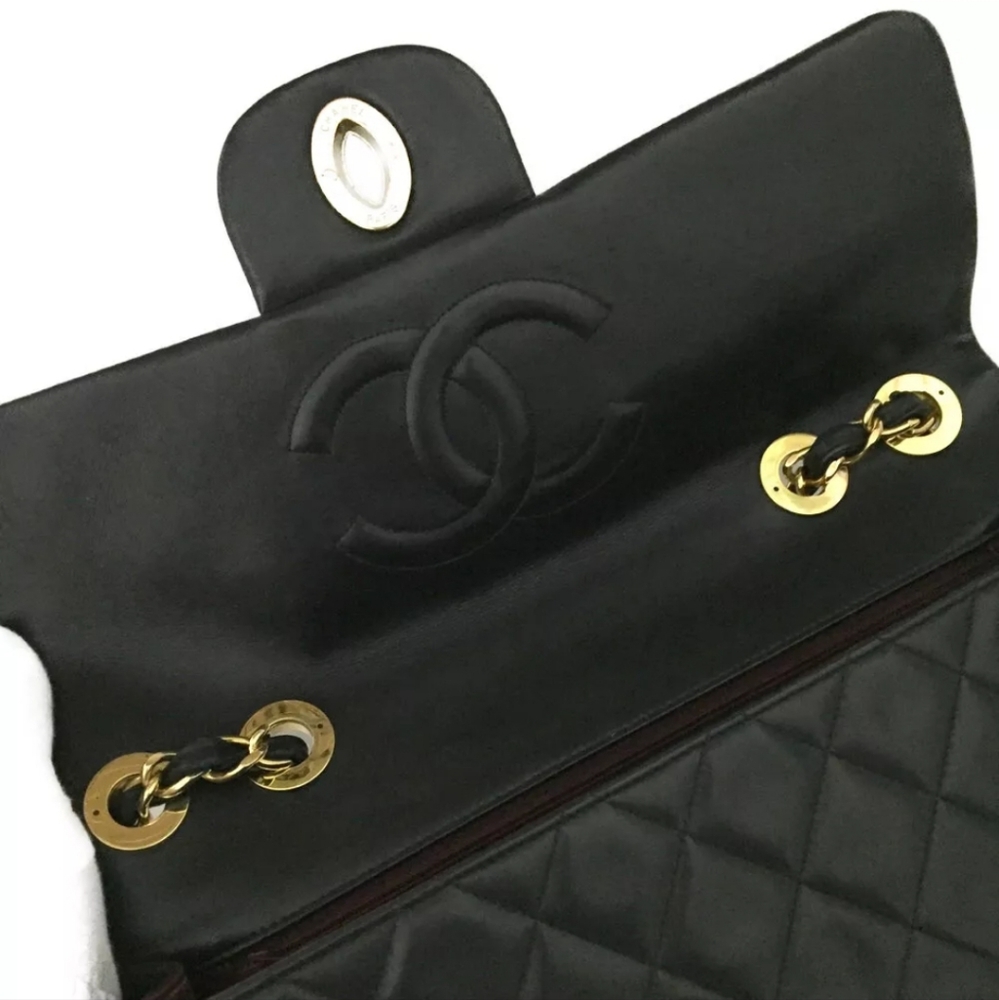 CHANEL Maxi Jumbo 34 Quilted Matelasse XL Lambskin w/Chain Shoulder Bag - Picture 8 of 11